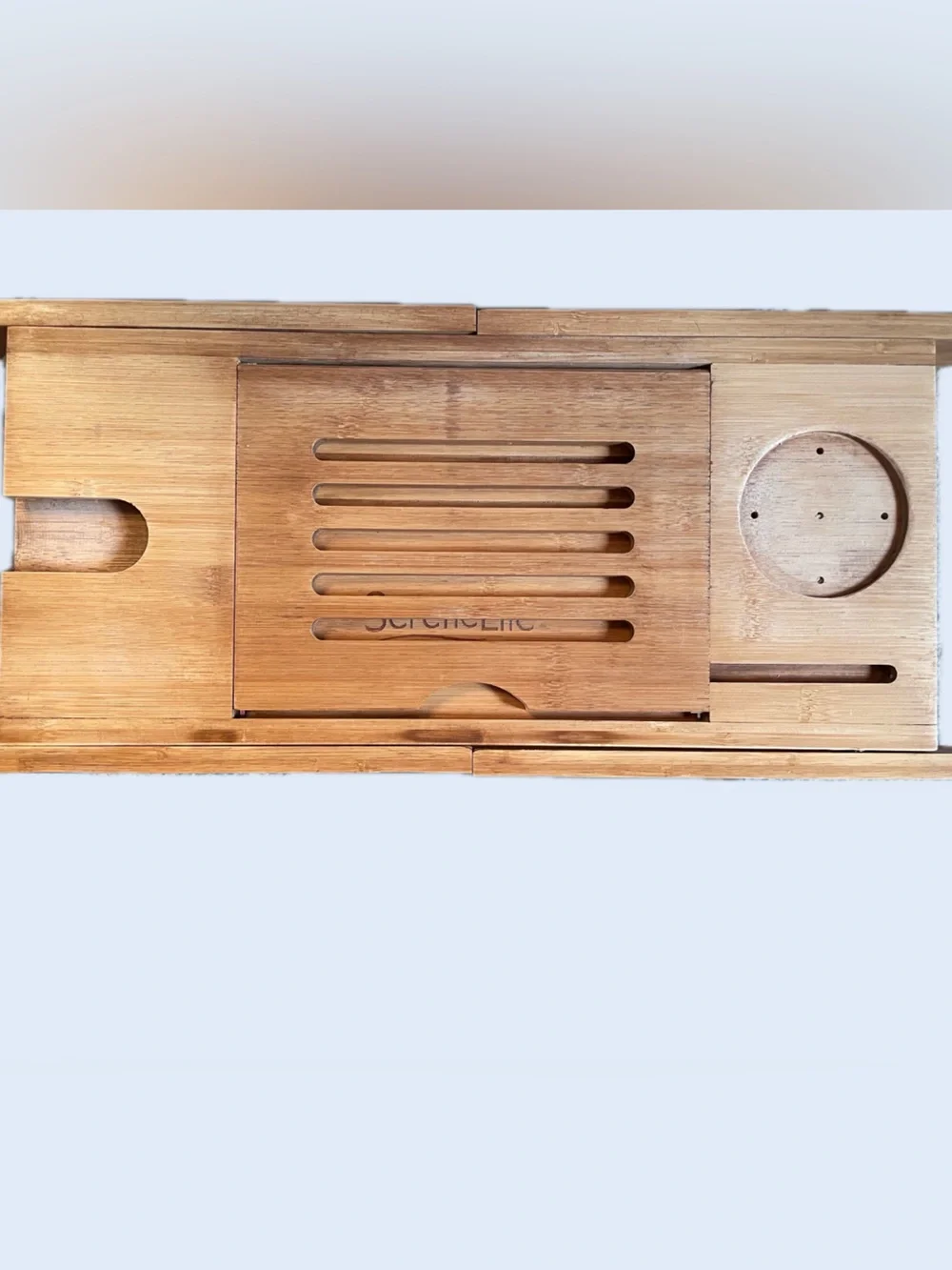 Serene Life Bamboo Bath & Bed Tray - Natural